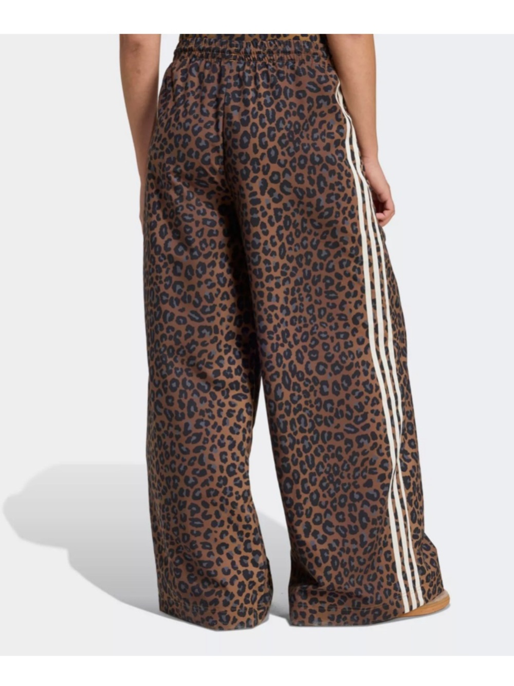 New Adidas Viral Leopard Print Wide-Leg Track Pants - Picture 4 of 6
